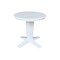 International Concepts 30 in. Solid Wood Round Top Pedestal Dining Table with 2 Chairs, White K08-30RT-23B-C613-2 - alternate 3